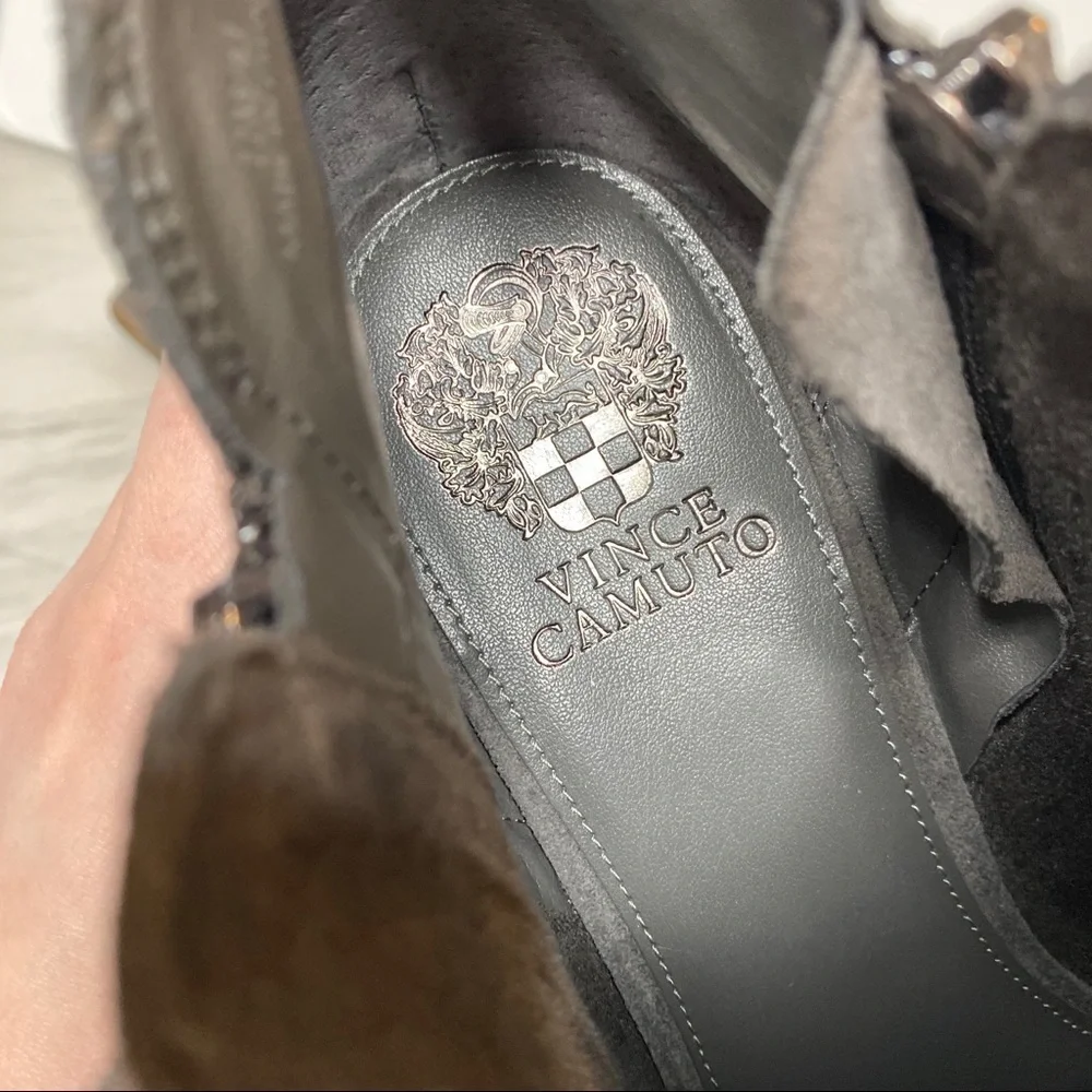 Vince Camuto Nethera Perforated Suede Gray Boot 11M - Picture 9 of 16
